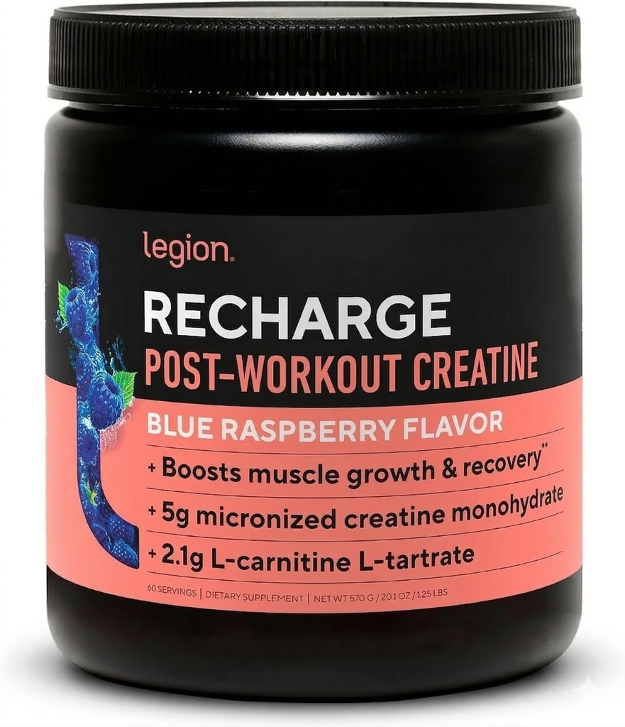 LEGION Recharge Post Workout Supplement - Alle natuurlijke spier Builder & Recovery Drink met Micronized Creatine Monohydraat natuurlijk zoet en smaakvol (Unflavored, 30 Serving (pack of 1)