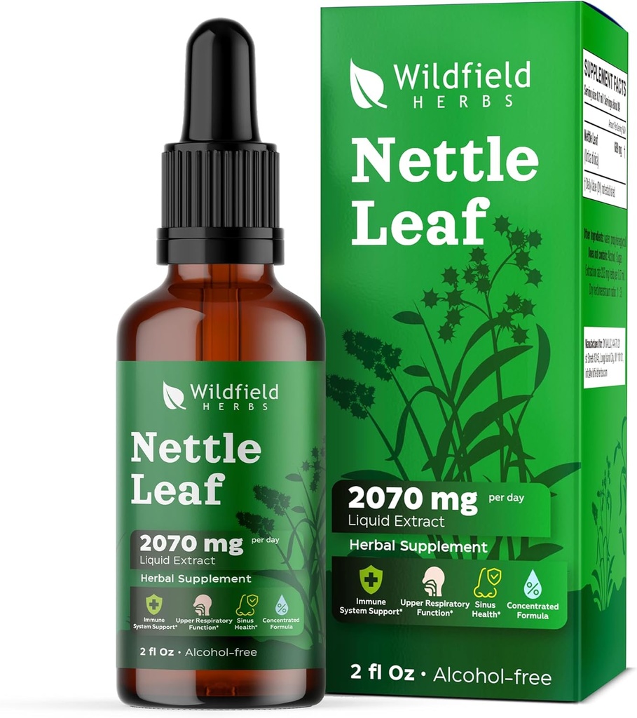 Stinging Nettle Leaf Extract Drops 2000mg (Urtica dicla L.) Kruidensupplement Absorbs beter dan capsules, 1 maand levering, 84 porties, alcoholvrije tinctuur - 2 Oz, verpakking van 1