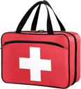 Naanle Pill Organizer Bag Travel Pill Bottle Medicine Organizer Home Opslag Medicatie Bag voor Vitamine Supplementen, White Cross Lege Rode EHBO Bag voor Auto Camping, 1.0 Tellen