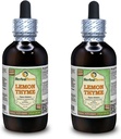 Thym citron (Thymus x Citriodorus) Glycérite, extrait liquide sans alcool à base de plantes séchées (marque: HerbalTerra, fièrement fabriqué aux États-Unis) 2x4 fl.oz (2x120 ml)