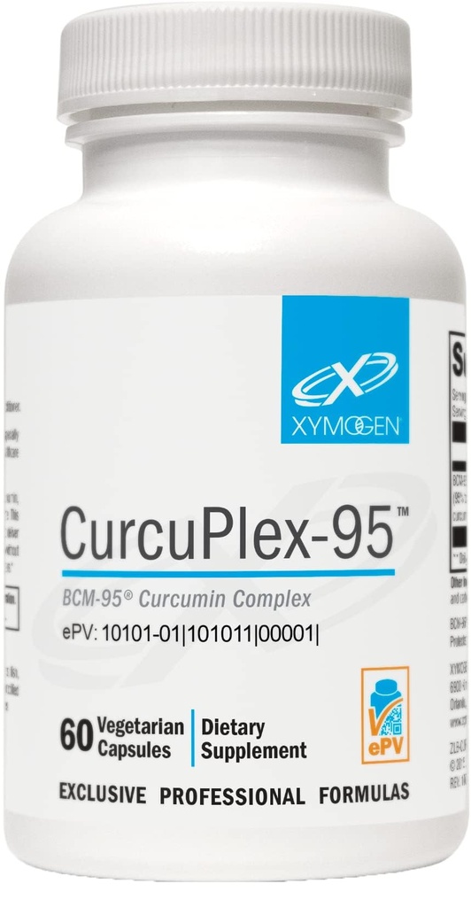 XYMOGEN CurcuPlex-95 - Kurkuma Curcumine Supplementen met verbeterde biologische beschikbaarheid - Daily Brain Support Supplement (60 Vegan Turmeric Capsules)