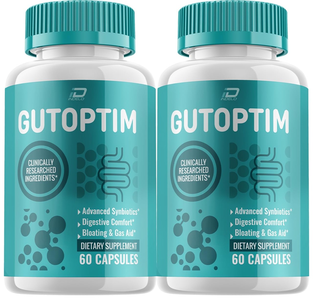 Gutoptim Advanced Probiotics Capsules, Gutoptim Probiotics Support pour les pilules de santé digestive, Gutoptim Reviews, Supplément de Gut et support digestif (2 Pack - 120 Capsules)