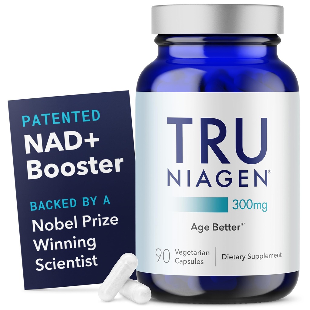 TRU NIAGEN Gepatenteerd NAD+ Supplement voor anti-veroudering en celregeneratie, 300 mg Niagen, 90 Servingen 