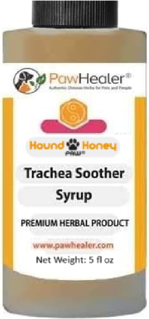 PawHealer® Hond Honing: Trachea Soother Siroop - 150 ml (5 fl oz) - Natuurlijke kruiden Remedie voor symptomen van collapsed trachea - smaakt goed - gemakkelijk te toedienen