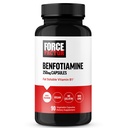 FORCE FACTOR Benfotiamine Plus Thiamine Supplement, vetoplosbare vitamine B1 voor hoge absorptie, non-GMO, veganist, 90 plantaardige capsules