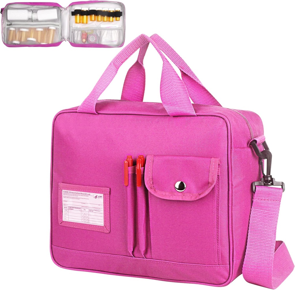 Sac d'organisateur de bouteilles de pilules de médecine, boîte de valise et d'entreposage pour les grandes pilules de voyage, porte-pilule de vitamines verrouillables pour médicaments, huile de poisson, fournitures médicales (puits)