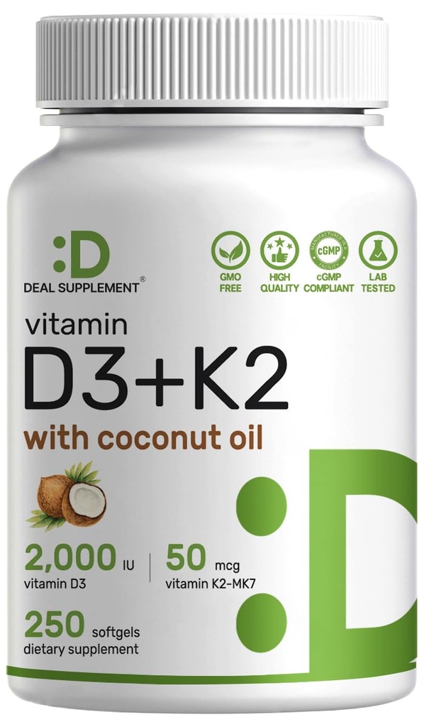 DEAL ›› Vitamine D3 2.000 IE + K2 MK7 50mcg Softgels 