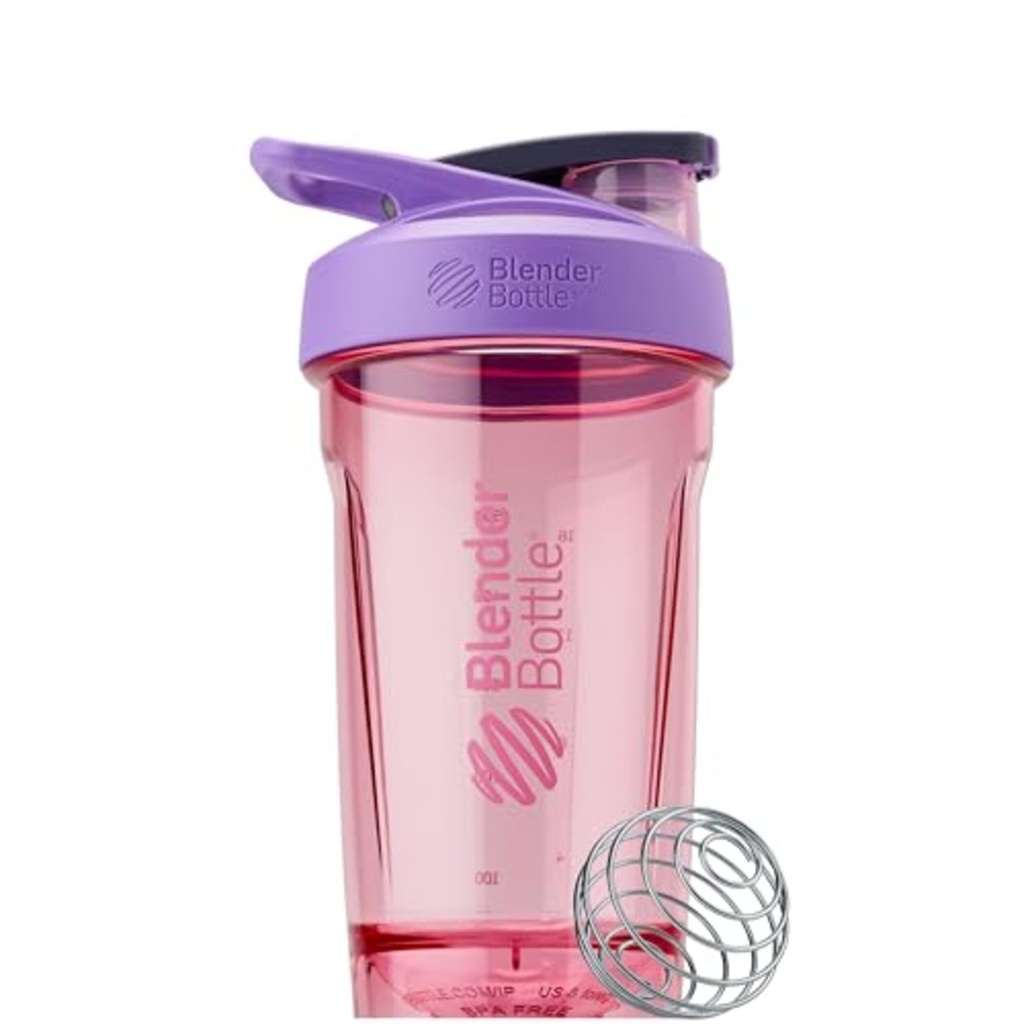 Bouteille de Shaker Sport BlenderBouteille avec Whisk filaire, 24-Ounce, Violet – Secoues de protéines et hydratation pour les athlètes et les passionnés de fitness, mélange facile, durable et léger, luge verrouillable