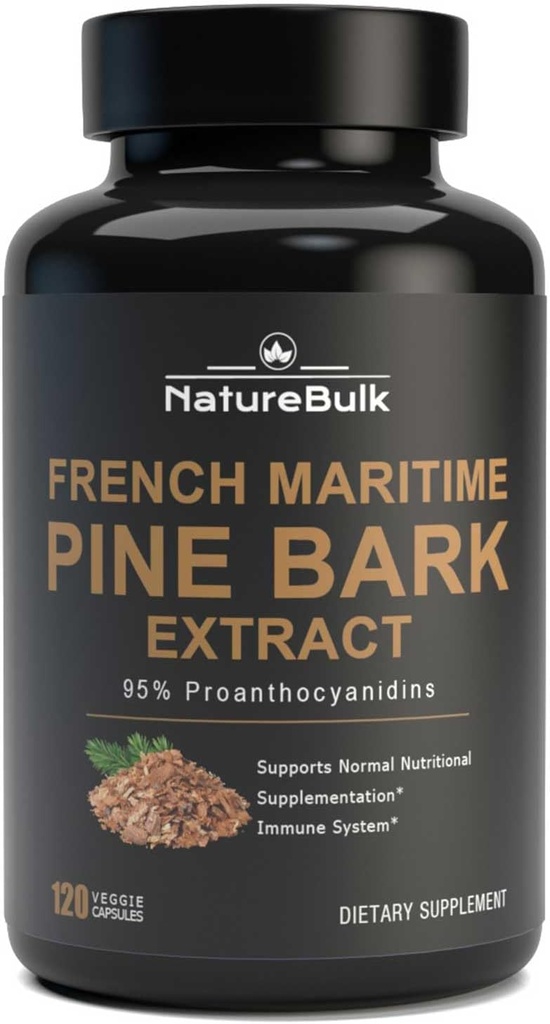 Frans Maritime Pine Bark Extract 400 mg, 95% Proanthocyanidines - Gestandaardiseerde 30X Extract, 120 Vegan Capsules