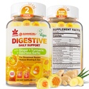 Gember Kauwt Gummies voor Misselijkheid & Digestieve Ondersteuning, Maag Relief, Suiker Vrij met Kurkuma, Odorless Knoflook, Quercetine, Vitamine D3,Digestieve Supplementen voor Occasional Bloating & Gas, 2Pack