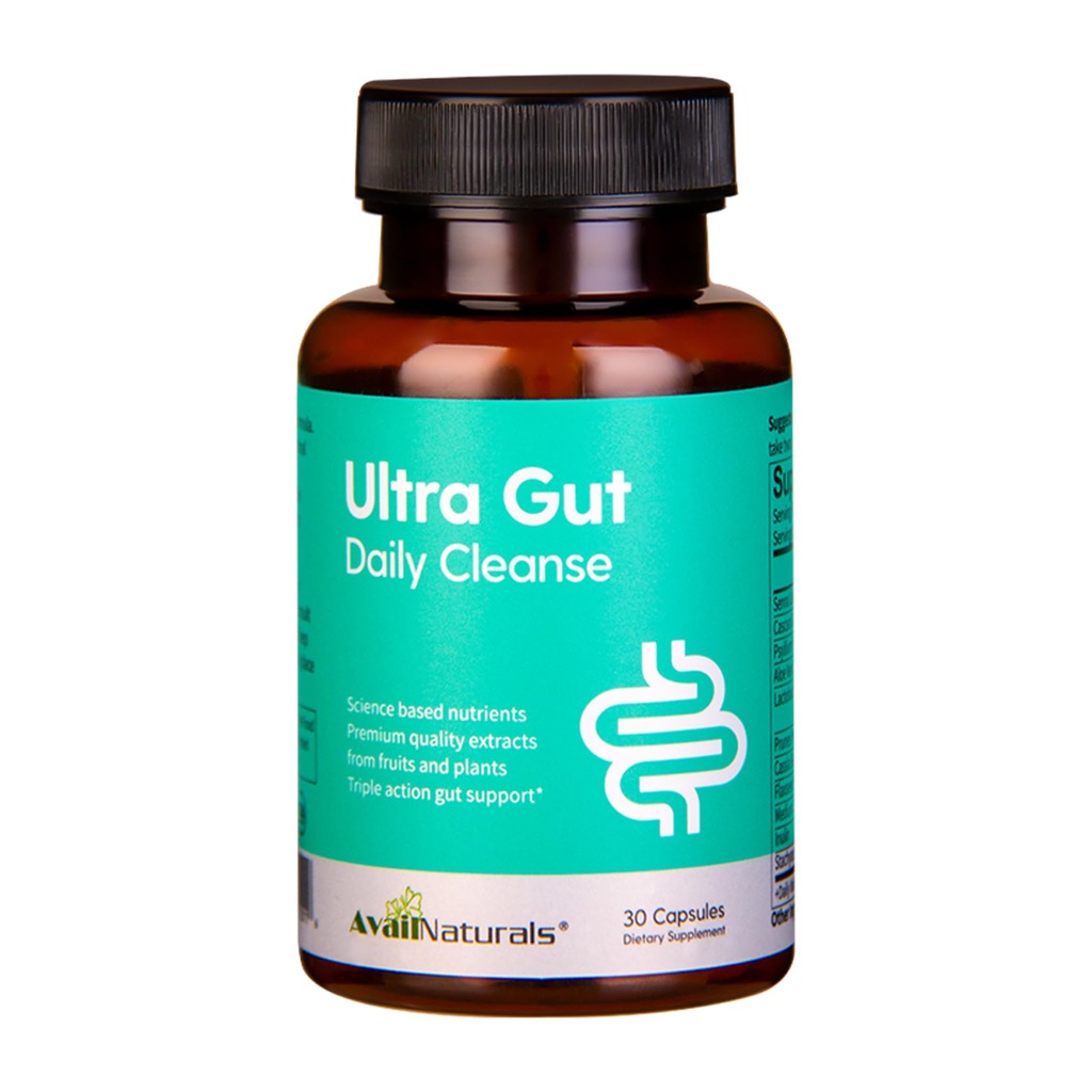 AvailNaturals Ultra Gut Nettoyez quotidiennement 15 jours avec extrait de feuille de Senna, graines de Cassia, 2,5 milliards de probiotiques et fibre alimentaire,30 capsules