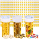 Bouteilles de médicaments vides avec bouchons résistants à l'enfant 6 Bouteilles d'ordonnance en plastique Dram Conteneur de pilules orange Petites bouteilles de médicaments avec lids pour les pharmacies, les médecins et les laboratoires, les hôpitaux