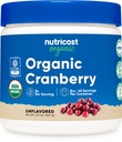 Poudre de canneberge biologique Nutricost, 8 oz, 5G par portion - Non-OGM, sans gluten