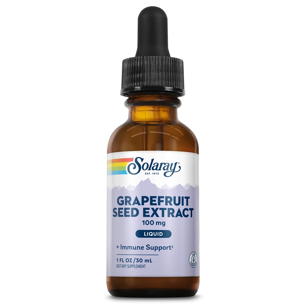 SOLARAY Grapefruit Zaad Extract Drops 100mg - Wellness Support Supplement - Handige vloeibare druppels, 60 dagen geld terug garantie, Lab geverifieerd, Ca. 100 porties, 1 FL OZ