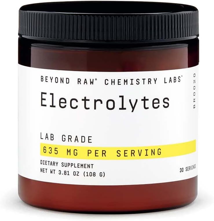 BEYOND RAW Chemie Labs Elektrolyten Poeder, Labkwaliteit, Glutenvrij, Suikervrije Elektrolyt Drink Mix, Ondersteunt prestaties en hydratatie, 30 porties