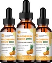 M inch (3 Pack) Gouttes de glycinate de magnésium - Supplément liquide de magnésium 1000mg avec fibre de bromelain vitamine B,C,D - 98% Absorption que les pilules Gummies