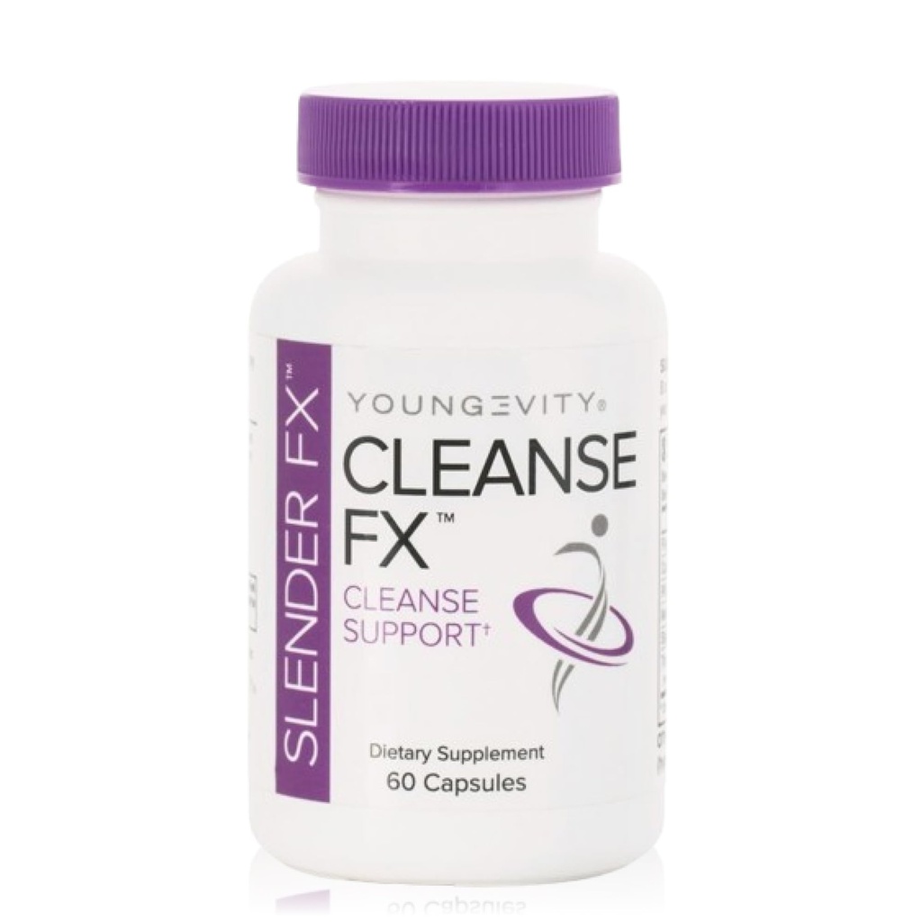Youngevity Slender FxTM Cleanse FxTM - Super Colon Cleanse 15 jours - Mélange naturel d'herbes - Graine de lin, Cape Aloe, Racine de rhubarbe, Triphala, Elm slippery, Racine de marshmallow - 60 capsules (paquet de 4)