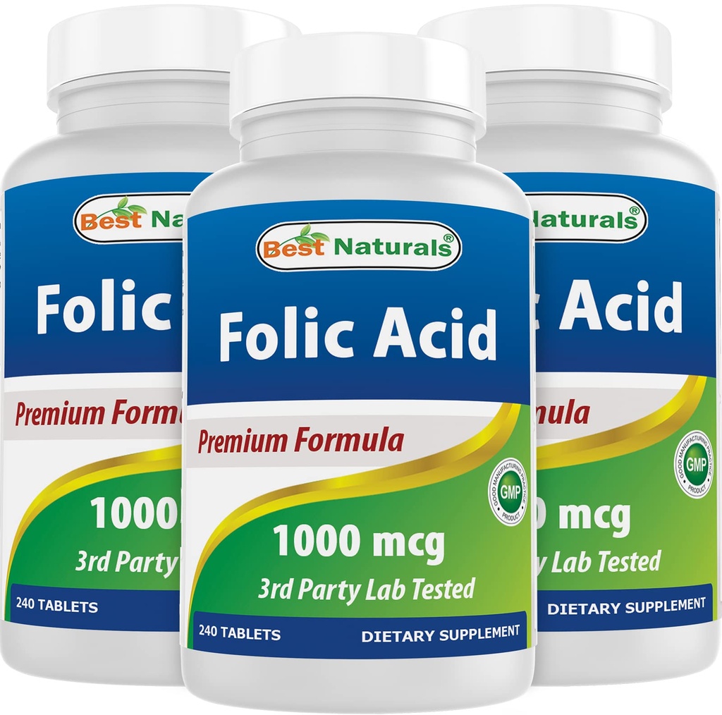 Best Naturals Foliumzuur 1000 mcg (vitamine B9), 240 tabletten (1000 mcg (verpakking 3))