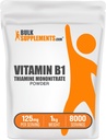 BulkSupplements.com Thiamine Mononitraat Poeder - Vitamine B1 Poeder, Thiamine B1 Supplement - B1 Vitaminen, Glutenvrij, 125mg per portie, 1kg (2,2 lbs) (verpakking van 1)