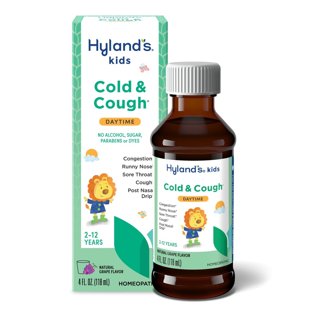 Hyland's Kids Cold and Cough, médecine pour les enfants de 2 ans et plus, traitement naturel contre les symptômes du rhume, 4 Fl Oz