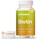 Biotin 10000mcg Capsules with Calcium for Hair Skin and Nails - Naturally Produced Biotin Supplement for Hair Growth and Thickness 10,000mcg Vegan Capsules – Formulated in USA 60 Count