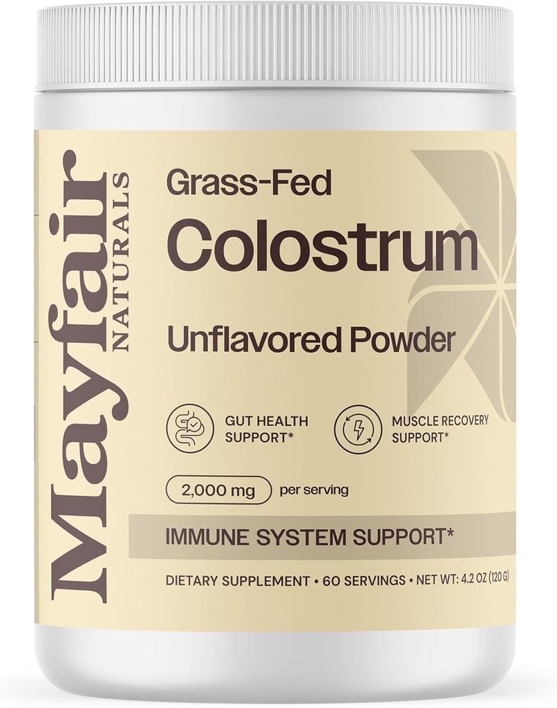 Gras-Fed Bovine Colostrum Supplement, voor kinderen & volwassenen, immuunsysteem ondersteuning, en Gut Health, 60 porties