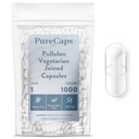 PureCaps États-Unis - Vide Végétarien Végétarien Pullulan Pill Capsules Taille 1 : 1 000 Pills jumelés Effacer : Non certifié OGM SLS, gluten, sans conservateur