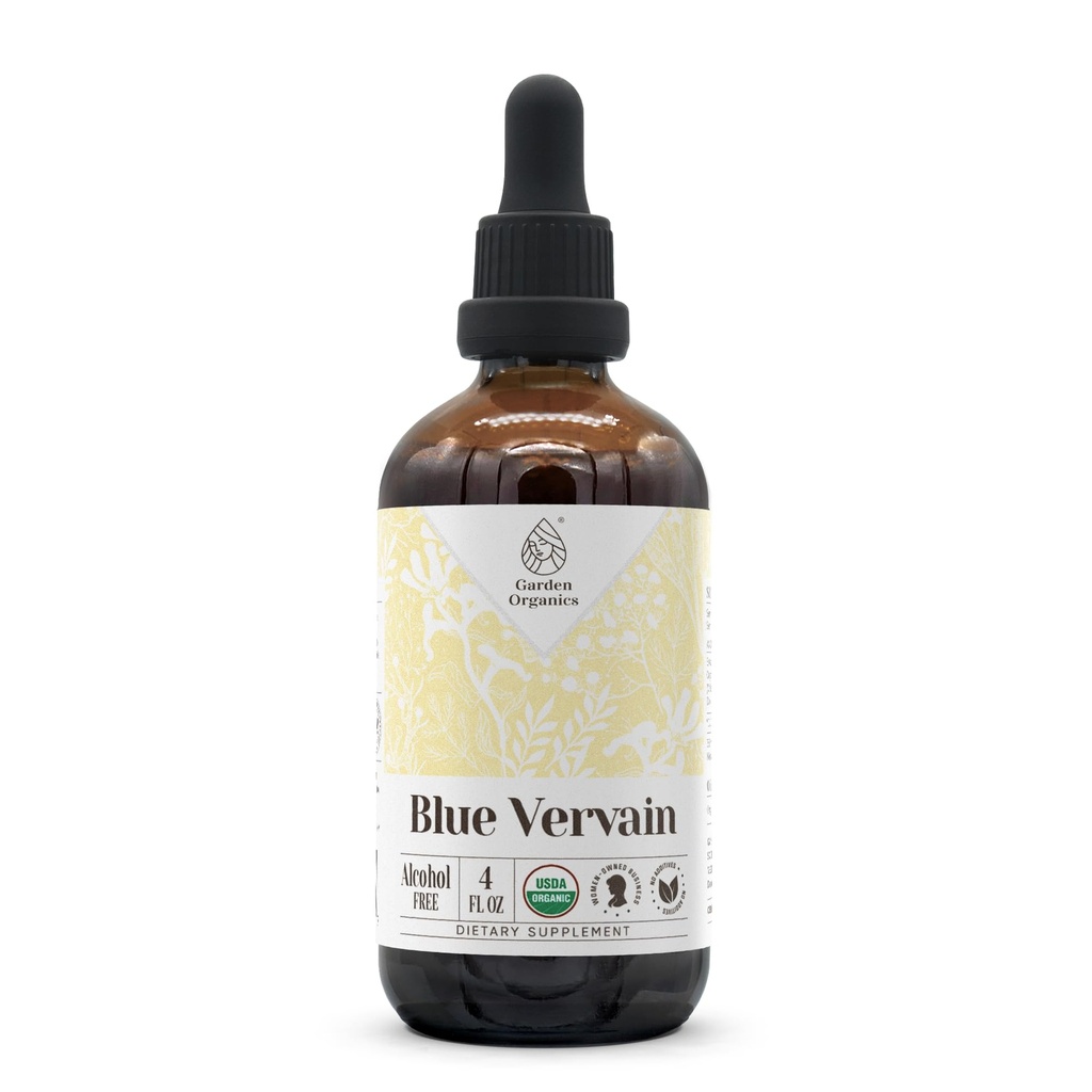 Blue Vervain USDA Extrait sans alcool biologique , supplément alimentaire, teinture haute puissance , Vervain biologique biologique certifié naturel (Verbena Hastata) Herbe séchée (4 oz)