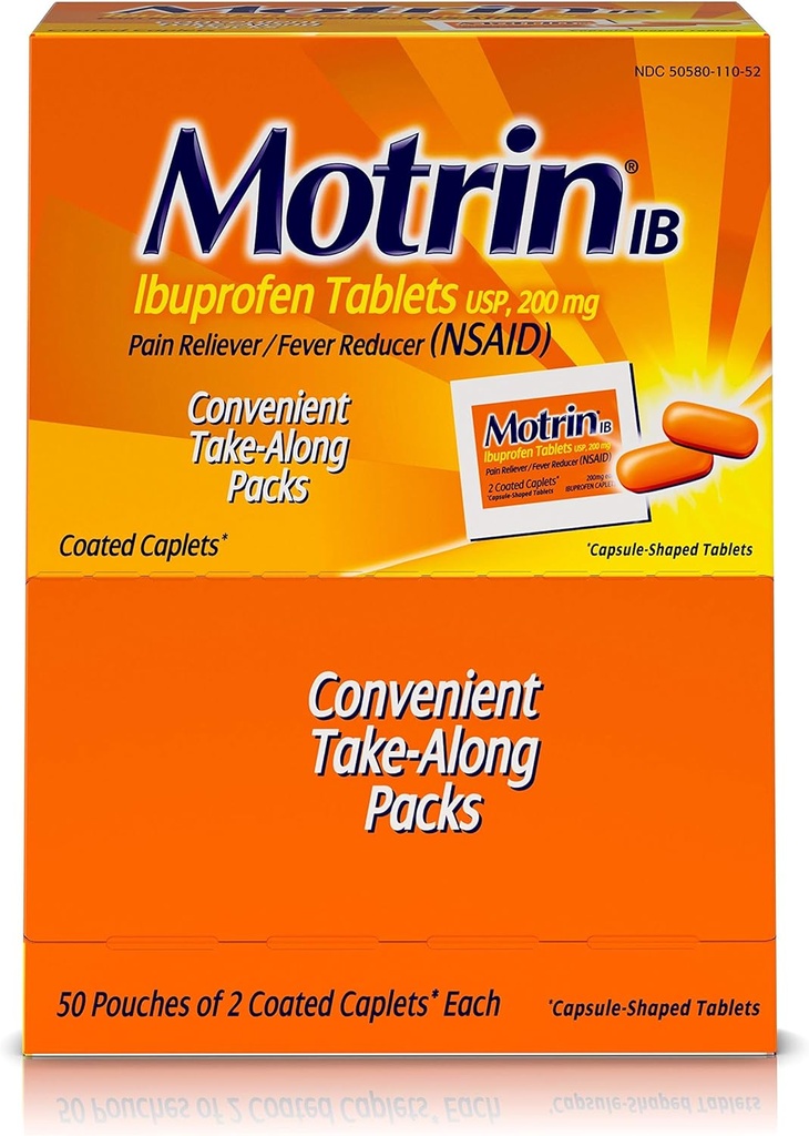 Motrin IB 48152 Comprimés d'ibuprofène, 2 Nombre (paquet de 50)