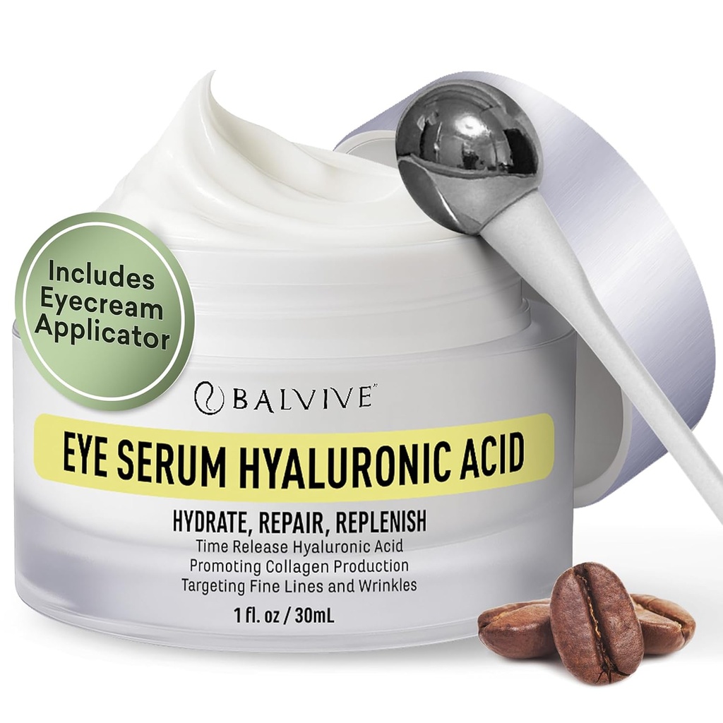 Cafeïne onder oogcrème voor donkere kringen, gezwollenheid, rimpels, zakken onder ogen en fijne lijnen met Retinol & Multi-Peptiden - Verhelderend, Hydrateren & Revitaliseren voor vrouwen & mannen, 30ml