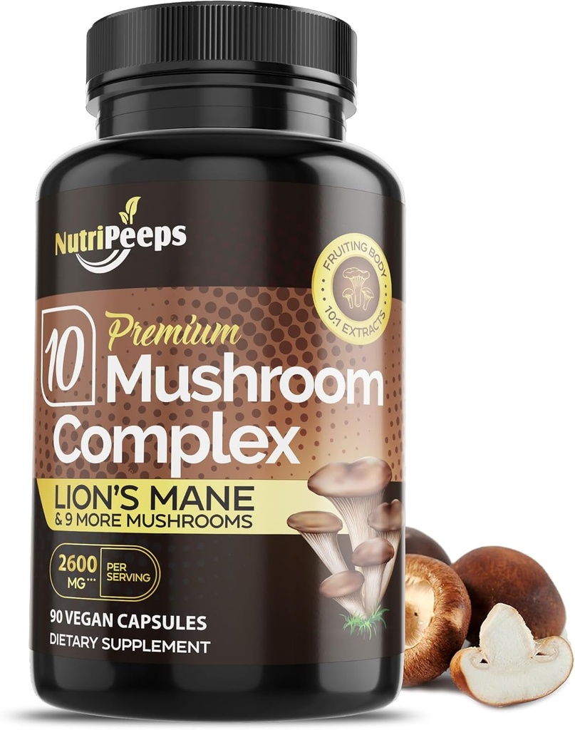 Biologische Paddestoelen - Top 10 Paddenstoelen Mengen met Cordyceps, Reishi, Maitake, Shiitake, Lions Mane &amp; More 