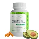 5-en-1 Vitamine D3 2000IU + K2Vitamine K2 avec curcuma et COQ10 - avec la poudre d'avocat pour l'absorption améliorée - Soutien de santé cardiaque, os, cellulaire