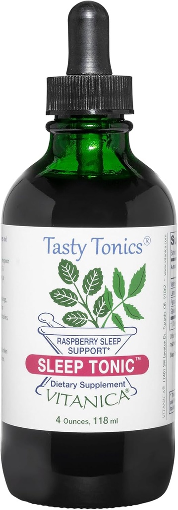 Vitanica Slaap Tonic, Natuurlijke Liquid Slaaphulp Supplement, Dr. Geformuleerd, Ontspanning en Kalm Ondersteuning voor volwassenen, Stress Relief, Valeriaan Root, Lemon Balm, Passie Bloem, Veganist, 4 Ounce