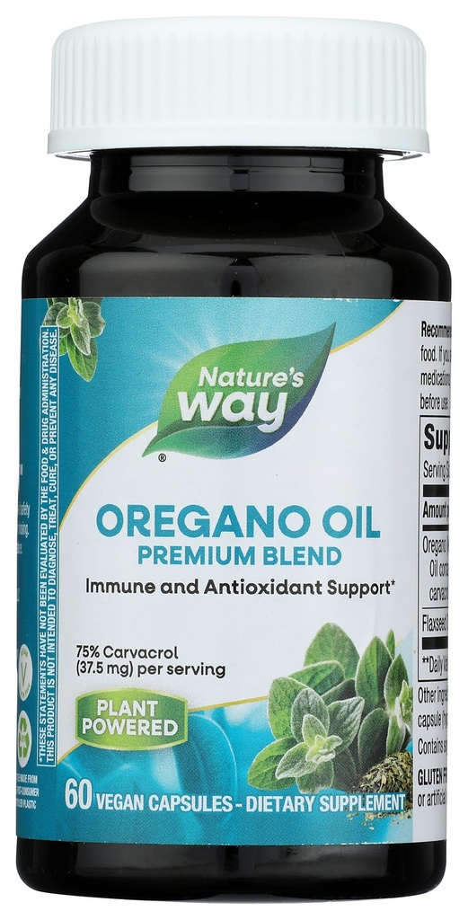 Nature’s Way Oregano Oil – Immune Support Supplement* - 75-85% Carvacrol – Gluten Free – 60 Vegan Capsules