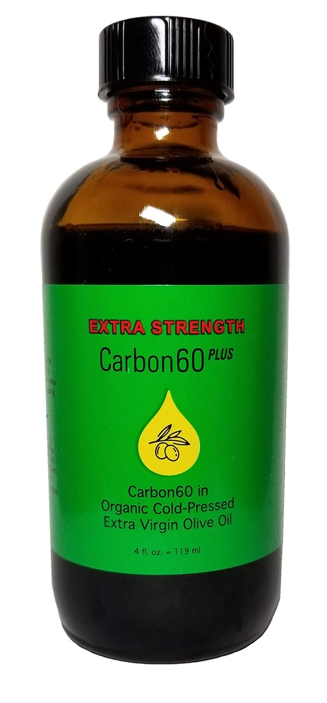 Carbon60 Plus extra sterkte Carbon60 olijfolie 4 ounces (119 ML) oplosmiddelvrij onderzoek graad C60 lipofullerene door carbon60plus.com