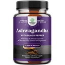 Best Ashwagandha Root Powder Capsules 1300 mg – Supplément Naturel Premium Relaxation Sommeil – Rejuvénat d'énergie calmante 100% Pure Potent Ingrédients pour les femmes et les hommes 30 portions par contenant