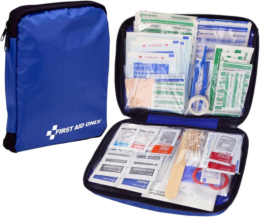 Premiers soins seulement 299 pièces Trousse de premiers soins d'urgence pour la maison, le bureau, la voiture, l'appartement, la dorme et le camping, la trousse compacte de voyage-friendly convient aux sacs à dos, aux valises, aux armoires et aux tiroirs