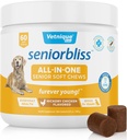 Vetnique Seniorbliss Senior Dog Multivitamine avec Glucosamine, Omega 3 Huile de poisson et Probiotiques - pour les articulations de chien, le soutien digestif et immunitaire pour la santé optimale (Vitamine quotidienne tout-en-un, 60 Ct)