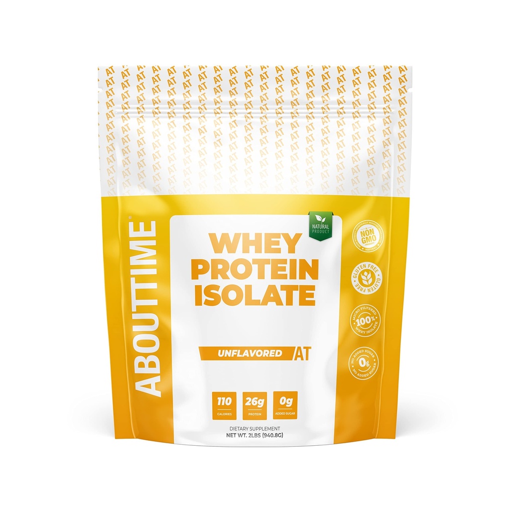 Over tijd Ongearomatiseerde Wei Proteïne Isolaat Poeder 26g, Natuurlijke Ingrediënten, Non-GMO, Glutenvrije, Lactosevrije, Geen kunstmatige zoetstoffen, Low Carb, 32 Servers