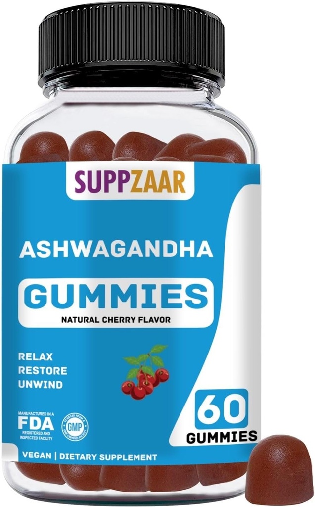 750mg Ashwagandha Gummies Supplement met vitamine D & zink 