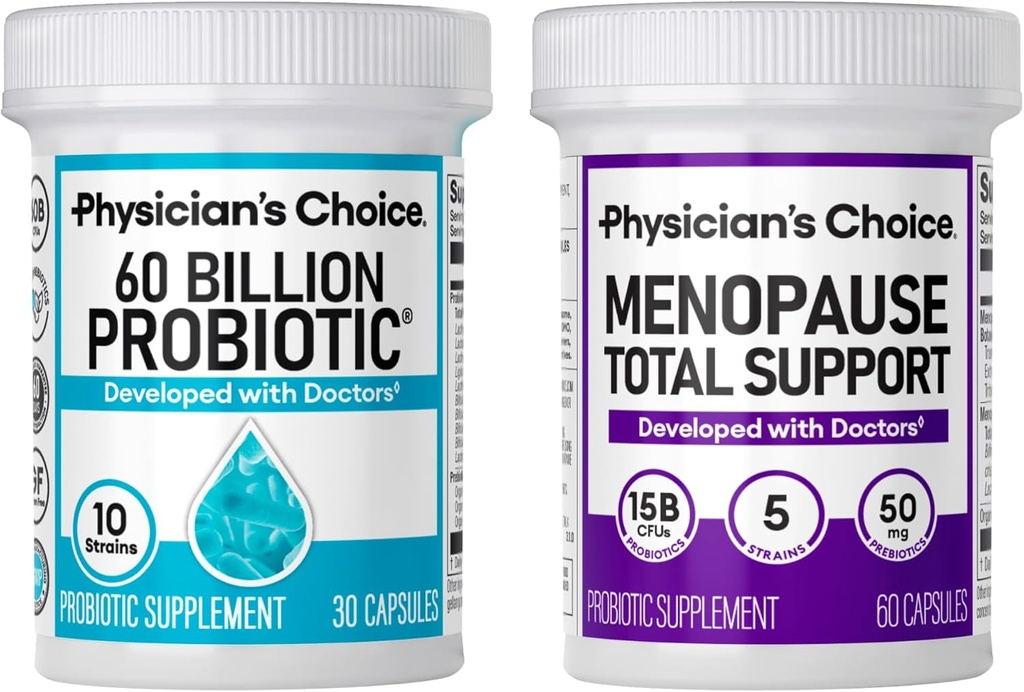 Soutien à la ménopause du médecin + trousse de soutien à la santé digestive - 60ct