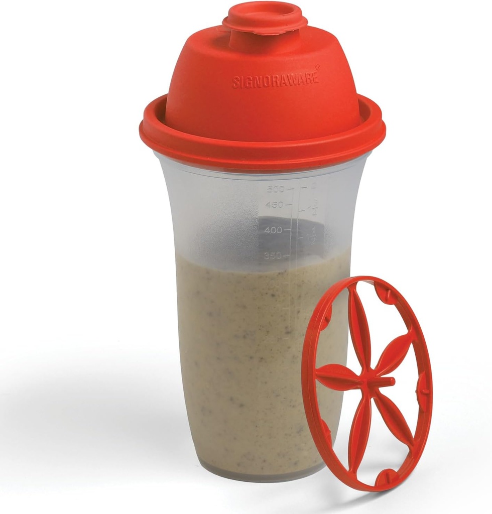 SIGNORA WARE Shaker Flessen 17-Ounce Plastic Protein Shake Bottle for Meal Replacement Shakes & Smoothies, Dranken, Mixing Salade Dressing & Sausen, Margarita, & More
