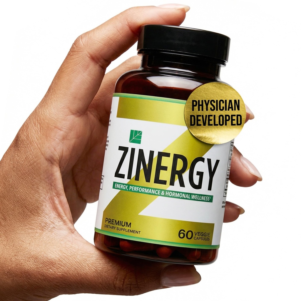 Dr. Zisman ZINERGY Natural Energy & Vitality Support All-Natural Formula for Men and Women Verbetert de energieniveaus & Hormonal Balance &amp; 60 Premium Capsules