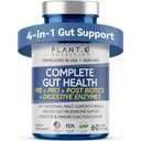 4-en-1 Gut Health Support – Prébiotiques + Probiotiques + Postbiotiques + Enzymes digestifs – DE111 Spore Probiotique pour le soutien digestif et le ballonnement – Non-OGM, Fabriqué aux États-Unis – 60 Capsules de Veggie