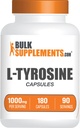 BulkSupplements.com L-Tyrosine 1000mg Capsules - Tyrosine Supplement, Tyrosine Capsules, Tyrosine 1000mg - Niet-essentieel Aminozuur Supplement, 2 Capsules per portie, 180 Capsules