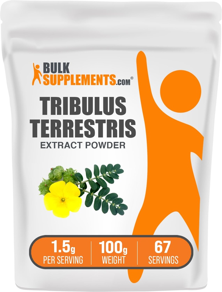BulkSupplements.com Tribulus Terrestris Extract Poeder - Tribulus Terrestris Supplementen, Kruidensupplement - Glutenvrij, 1,5 g per portie, 100 g (3,5 oz) (verpakking van 1)