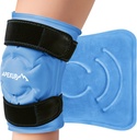 APEXUP Ice Pack voor kniepijnverlichting, grote herbruikbare wrap na chirurgie, flexibele gel koude Pack voor letsels, pijnverlichting voor rug, schouder, elleboog, enkel en been (Blauw, L, 1PK)