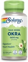 SOLARAY Okra Fruit 1600 mg - High Fiber Supplement for Wellness Support - Rich Source of Soluble Fiber - Equivalent van 6,4 g Verse Okra per Serving, Vegan, 60-dag garantie - 25 Servings, 100 VegCaps