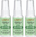 Lovita Propolis Throat Spray, Canadese Propolis Spray, High Potent 500 mg Propolis per ml met 9:1 High Concentrate, Natural Sore Throat Spray voor Immune Support, Alcoholvrij, 1 Fl Oz (verpakking van 3)