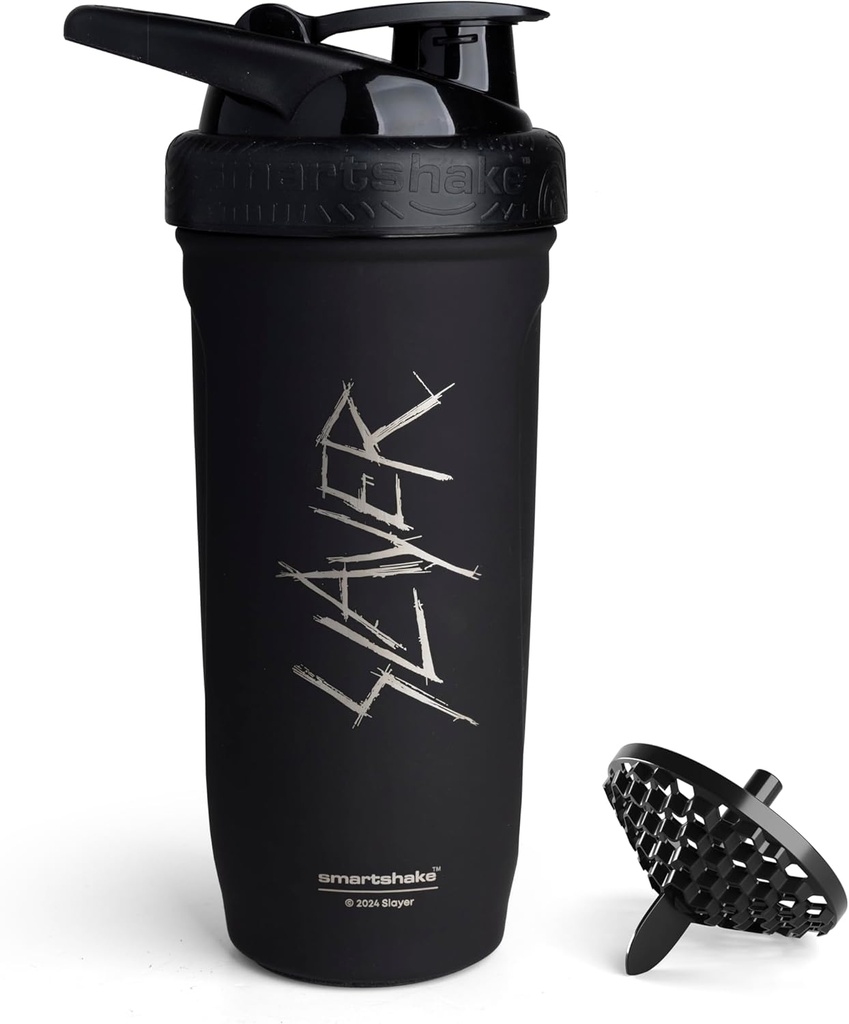 Smartshake Rockband Reforce Inox Protein Shaker Bouteille - Bouteille de Gym Non Isolée - 900 ml - 30 oz - Vis antidérapante - BPA sans coucheur, logo Scratchy